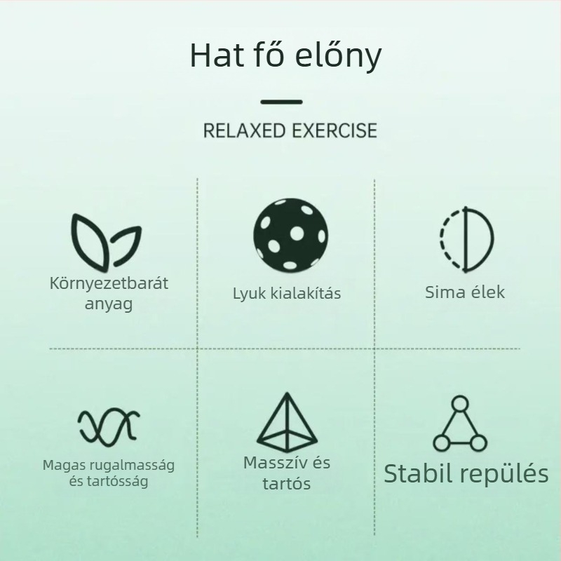 Double Happiness DHS 4 darabos pickleball labda készlet, 40 lyuk, PE anyag