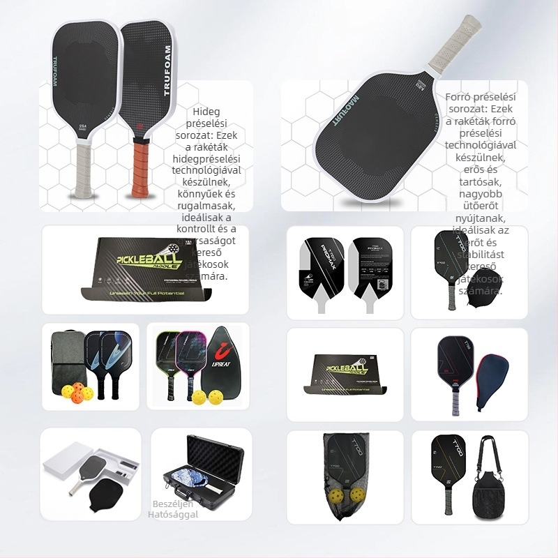 T700 szénszálas pickleball ütő, hőpréselt belső maggal, negyedik generáció