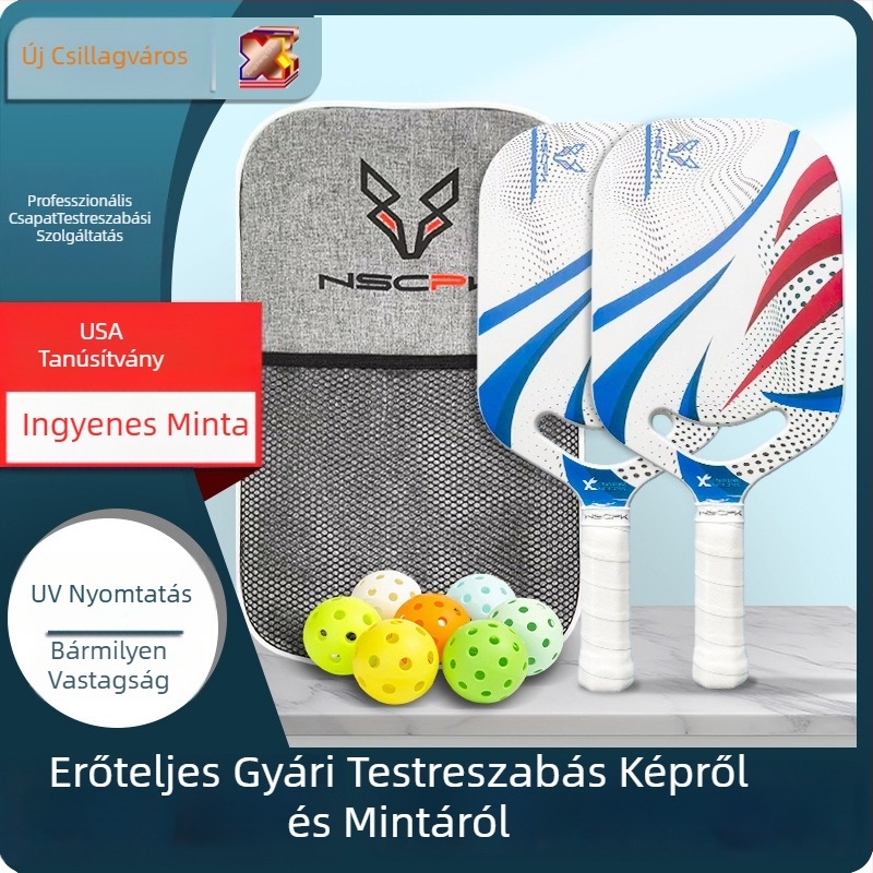 Nova City pickleball ütő, karbon vagy üvegszálas anyagból, egy darabos melegpréselt kivitel, súly 0,25 kg