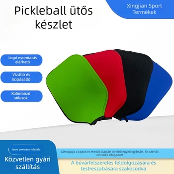 Asztalitenisz és pickleball ütővédő táska – gumi anyag, testreszabható mintával, cipzár, KD márka