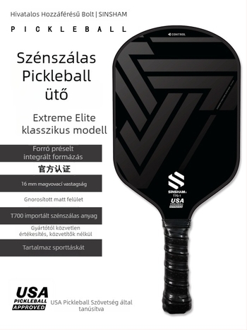 SINSHAM pickleball ütő | szénszálas anyag, tömeg 225 g, testreszabható, professzionális versenyszint