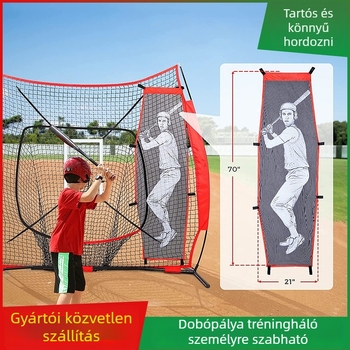 Baseball/softball dobóedző célháló poliészter hexagonális hálóval; felnőtt sportolók számára; személyre szabás elérhető; nyomtatott logó elérhető; alkalmas baseballhoz, softballhoz és más labdajátékokhoz