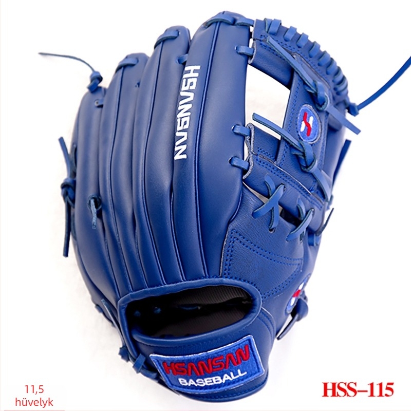Edzéshez használt fél marhabőr baseball kesztyű, PU laminált bőrrel, két réteg velúr kopásvédő sávval, felnőtteknek és gyerekeknek, testreszabás és logónyomtatás