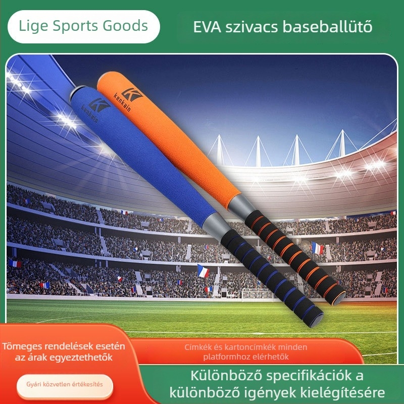 EVA hab baseballütők gyerekeknek, 24 vagy 27 hüvelyk, Ø 6,5 cm, kb. 300 g, kék, narancs, piros