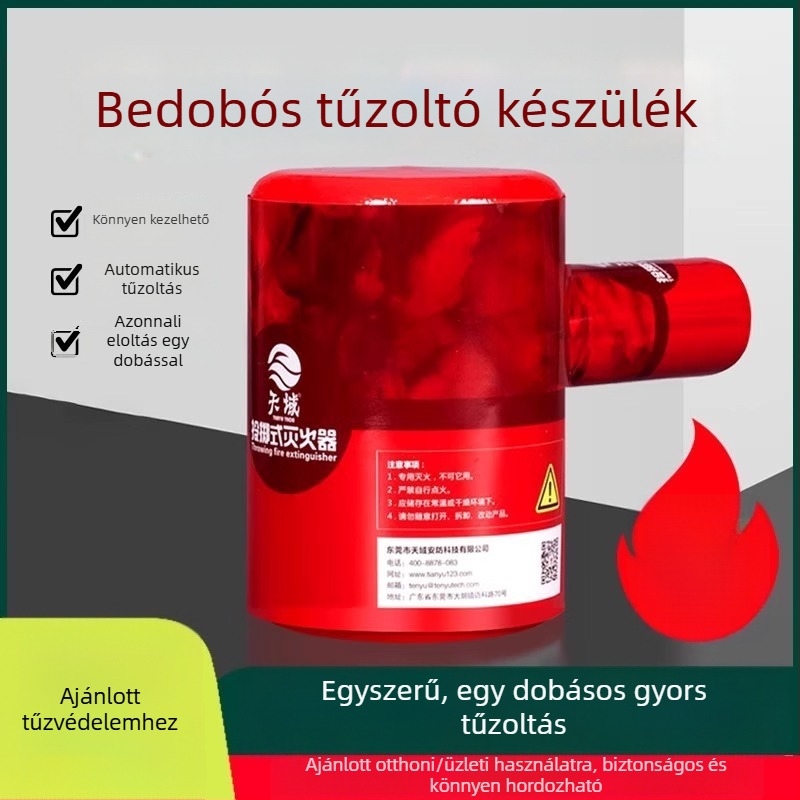 Heaven T-típusú dobható szárazporos tűzoltó, 0,8 kg