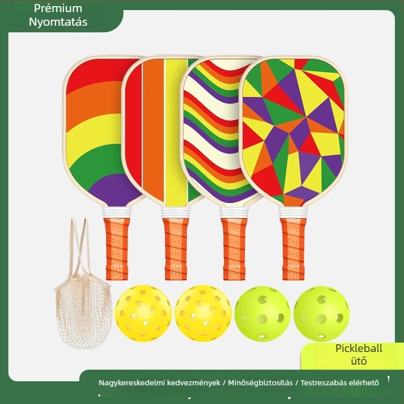 Pickleballütő geometriai mintázattal, karbonszálas anyag, súly: egyeztetés alatt