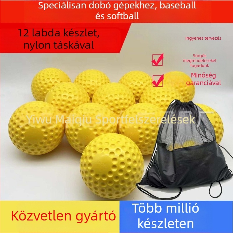 PU konkáv ütőlabda dobó gépekhez, baseball és softball célokra, logó nyomtatva
