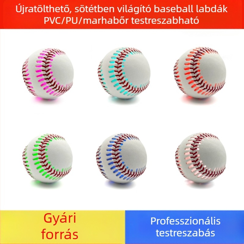 9 hüvelykes tehénbőr baseball labda, állítható, töltődő LED világítással