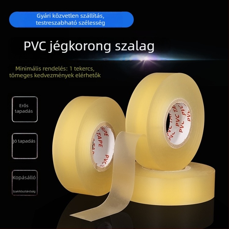 PVC jégkorong ragasztószalag, átlátszó, magas tapadóerővel, kopásálló, csúszásmentes