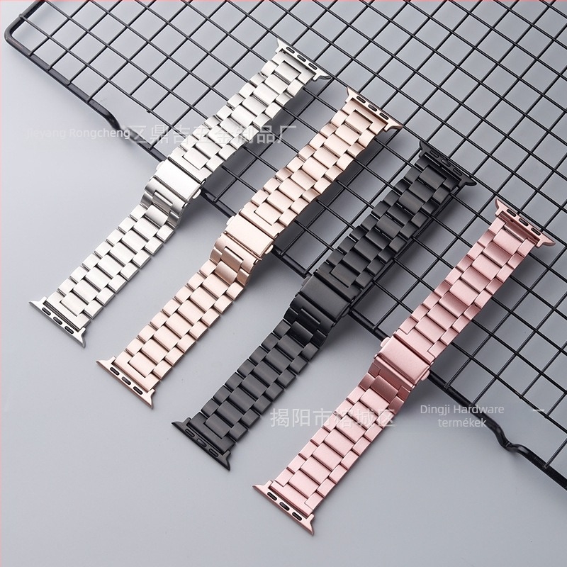 Dingji rozsdamentes acélból készült szilárd szíj Apple Watch és Huawei GT4-höz, dupla nyomású csattal; interfész méretek 14/18/20/22/24 mm