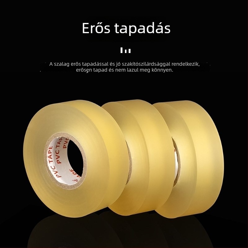 PVC jégkorong szalag – átlátszó, magas tapadással, kopásálló, csúszásmentes, hossz 20 m, vastagság 0,18 mm, PVC alap, gumibázisú ragasztó, szélesség testre szabható