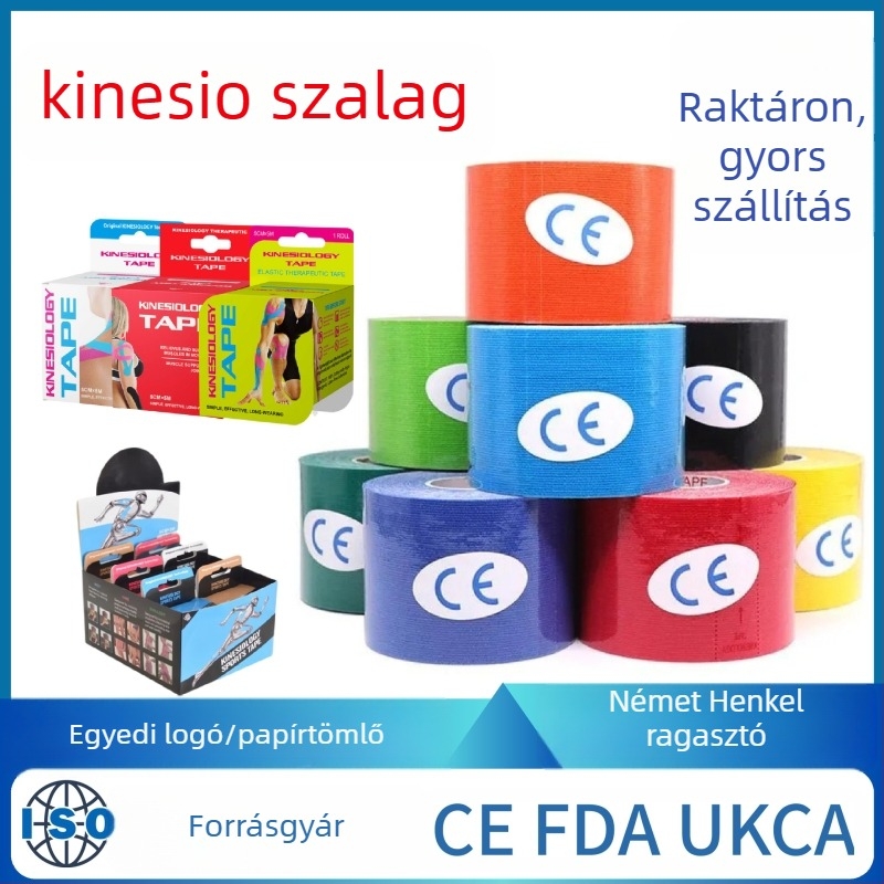 Shike kinezió tapasz - poliészter rostból készült izomtapasz hockeyhoz, védett részek: csukló, könyök, váll, térd, boka, 120 tekercses doboz