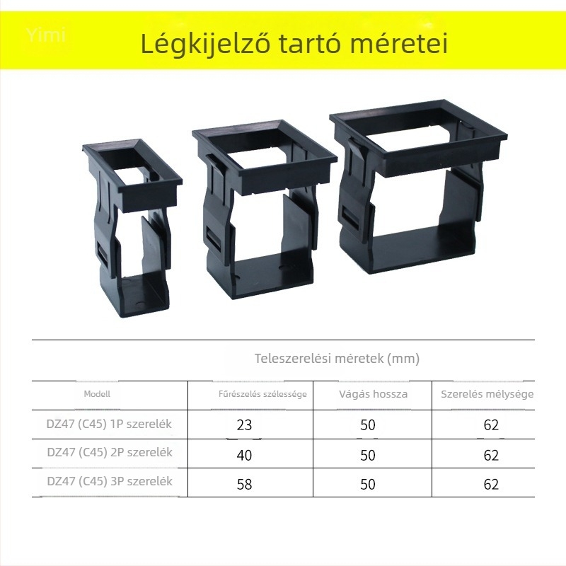 Mini áramkör megszakító levegőkapcsoló 1234PDZ47 rejtett szerelés C45 csattos keret