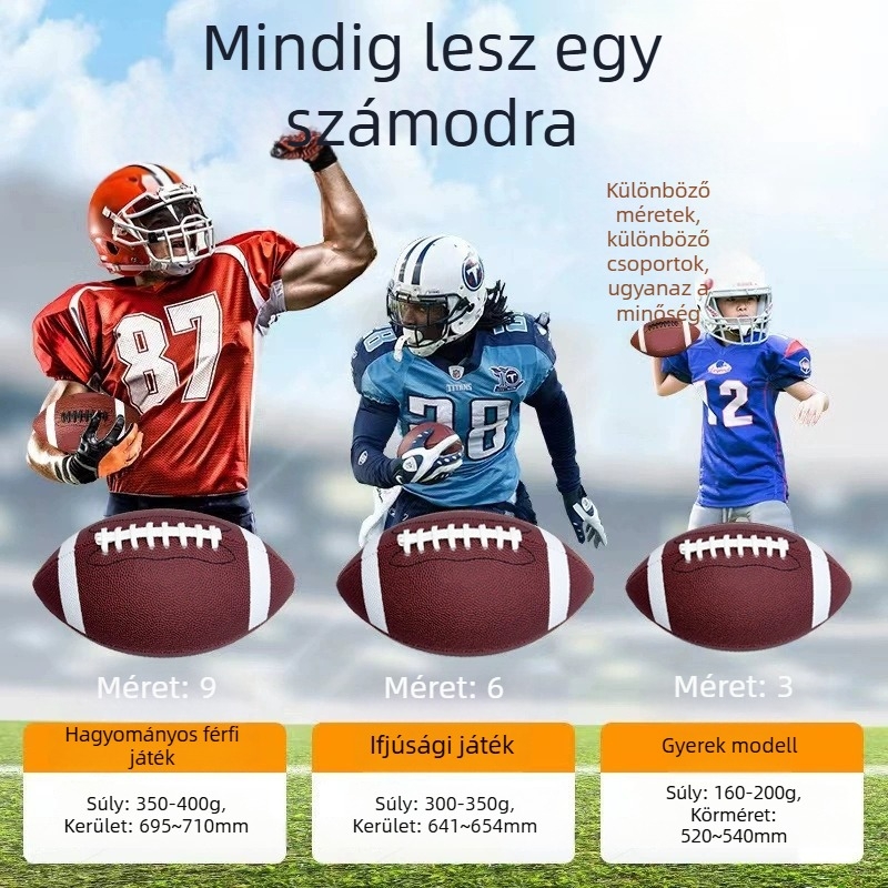 Edzésre szánt amerikai futball-labda – PVC/PU/super fiber anyag, gépi varrás, márka Dragon across the river, kategória Labda, testreszabás nélkül