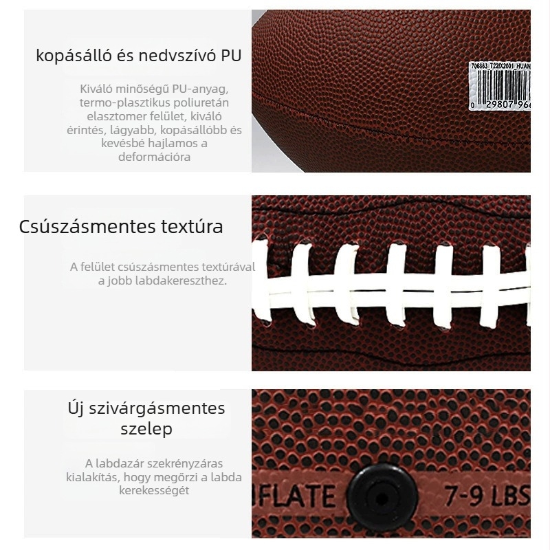 Edzői amerikai futball-labda – PU/PVC, gépi varrással, márka Crossing the River Dragon