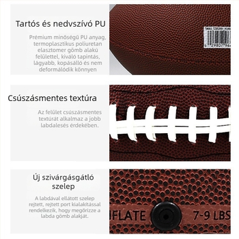 Amerikai futball PU labda – csúszásmentes, kopásálló, gépi varrással, fiatalok és felnőttek edzésére