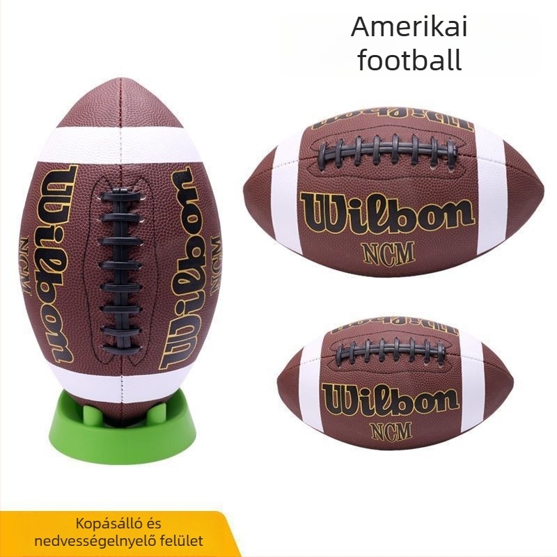 Amerikai futball edzőlabda, gumiból készült, ragasztott varratokkal, alkalmas más labdajátékokra