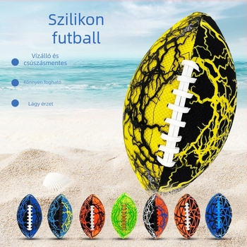 Strandrögbi labda 3D hálós szilikon szerkezettel, csúszásmentes felület, gépi varrás, logó nyomtatás elérhető