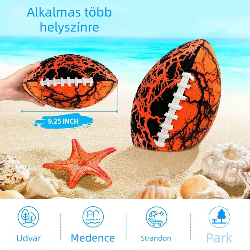 Strandrögbi labda 3D hálós szilikon szerkezettel, csúszásmentes felület, gépi varrás, logó nyomtatás elérhető