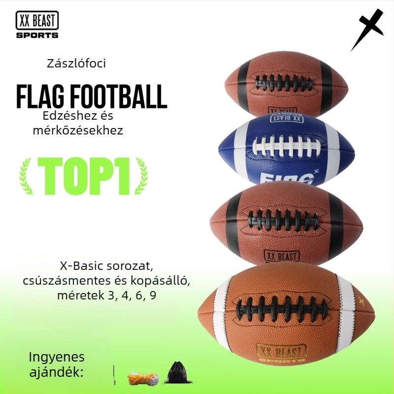 XX BEAST Amerikai futball-labda, csúszásmentes bőr, gépi varrás, kód BM-2023022801