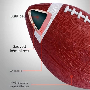Gumi edzési rögbi labda gyerekeknek – kopásálló játék óvodába, ragasztott varrások