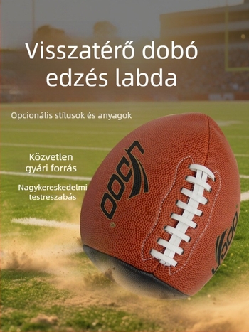 Rögbi labda magáncímkével – PU anyag, gépi varrás, logó nyomtatás elérhető, licencelt magánmárkák; alkalmas sporttendenciákhoz és más labdajátékokhoz.