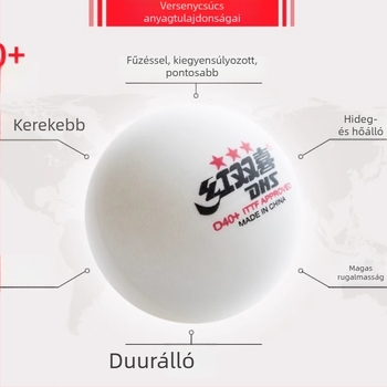 asztalitenisz edzőlabda, Red Double Happiness, PVC anyag, logó nélkül, 10 darabos készlet