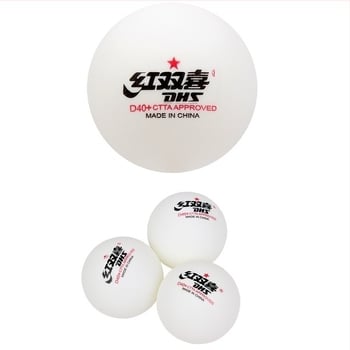 asztalitenisz edzőlabda, Red Double Happiness, PVC anyag, logó nélkül, 10 darabos készlet