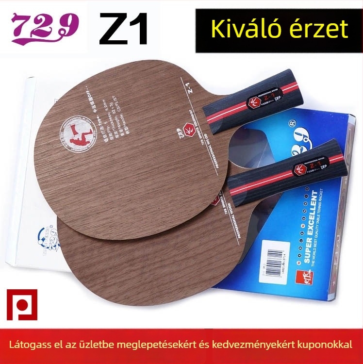 Friendship 729 Z1/Z2 asztaliteniszütő — 5 rétegű fa mag és szénszálas rétegek, professzionális arc-loop