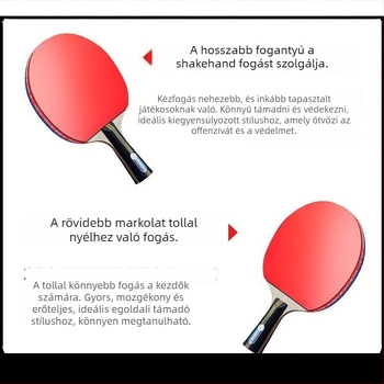 Dikaron 8169 Kezdő asztaliteniszütő – horizontális ütő, nyárfa penge, készlet két ütővel és három labdával