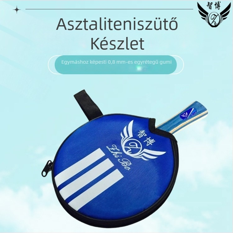 Zhibo asztaliteniszütő - kétoldalas ragasztó gumi, vízszintes ütés, testreszabás elérhető, logó nyomtatva