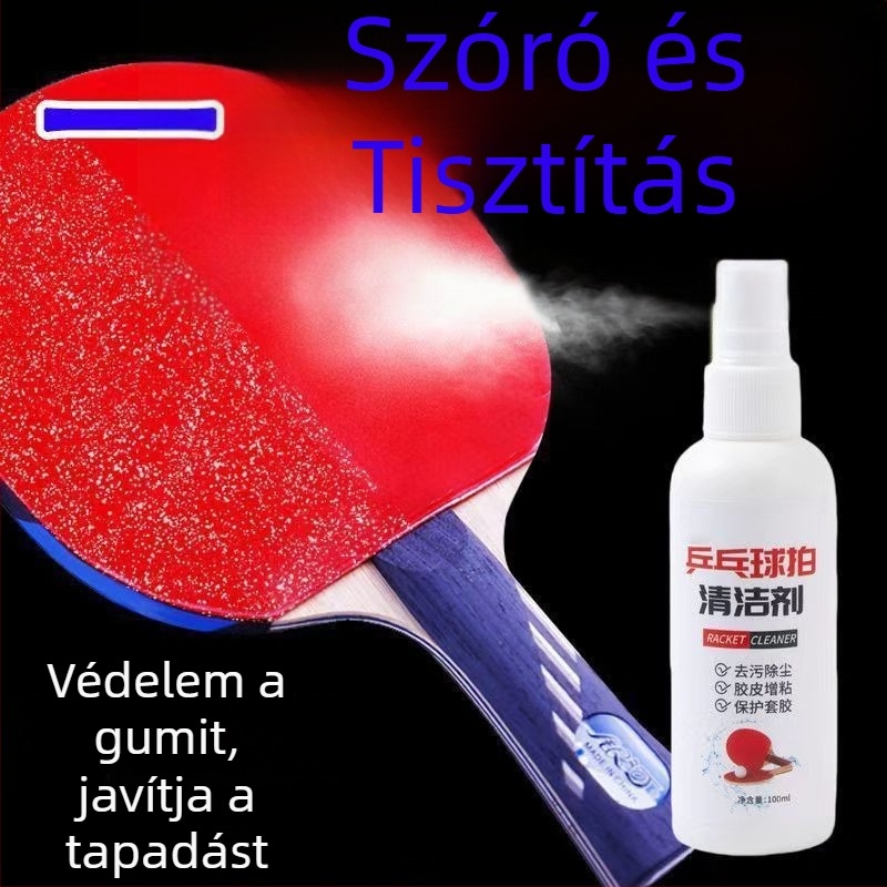 Asztalitenisz ütő tisztító spray — univerzális tisztítószer, biztonságos fertőtlenítés, 100 ml, doboz 200 darab.