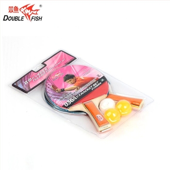 Asztalitenisz ütő készlet, Pisces Double Fish, 2 db, nyárfa alaplemez, gumi reverse glue, egyenes ütés