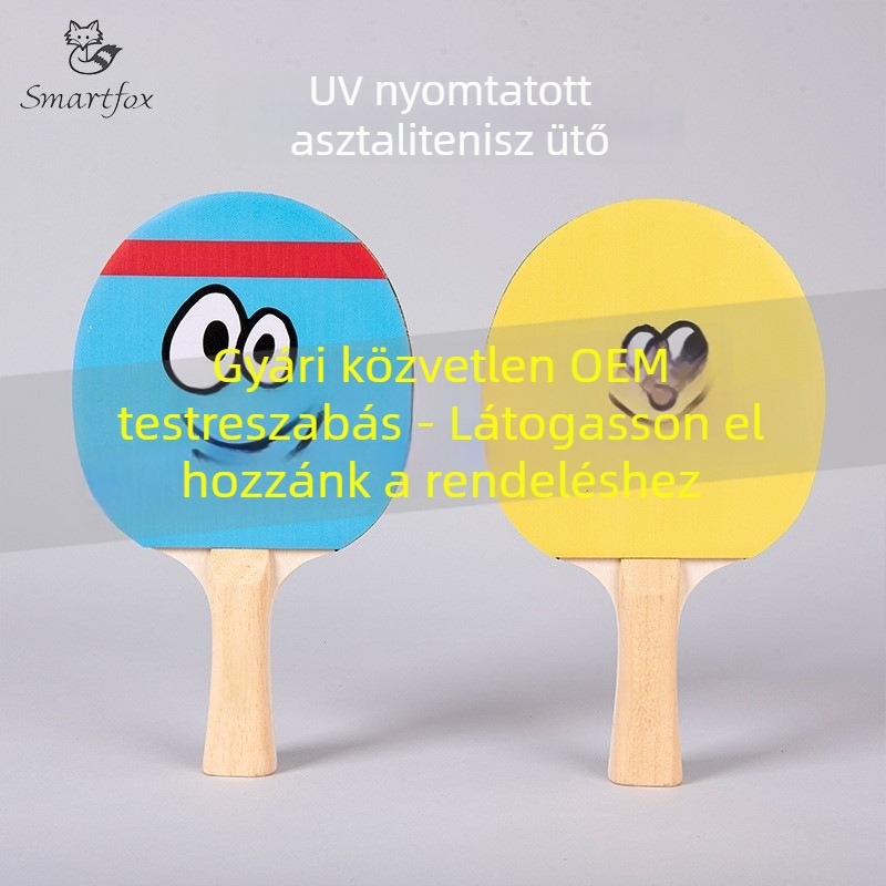 UV nyomtatású asztalitenisz ütő, testre szabható, anti-ragasztó gumi, oldalról történő ütés