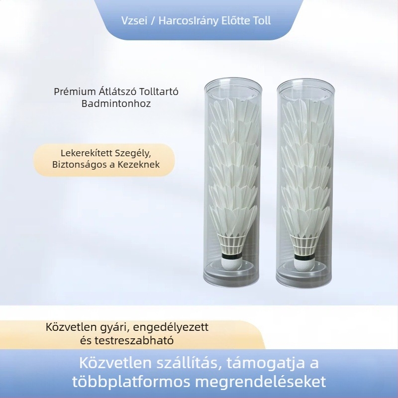 Átlátszó shuttlecock tároló kosár – PU anyag, vízálló textil, Vzsei War God Feather, felnőtteknek, badminton és asztalitenisz