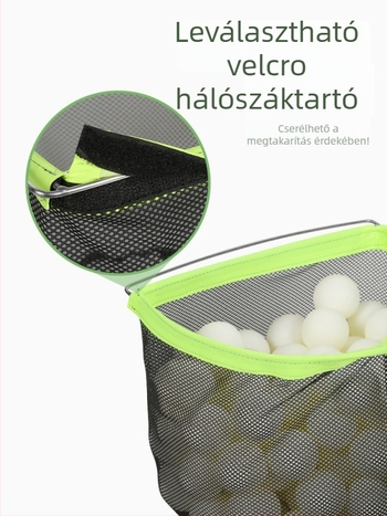 Asztalitenisz labdát gyűjtő készülék teleszkópos hálóval; anyag: selyem virág