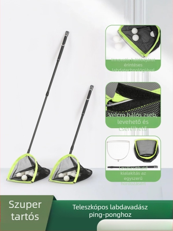 Asztalitenisz labdát gyűjtő készülék teleszkópos hálóval; anyag: selyem virág