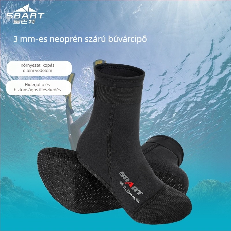 Sharkbat 3mm búvárzokni futball mintával, csúszásmentes, kopásálló, meleg és vízálló a snorkelzéshez és mélyvízi merüléshez