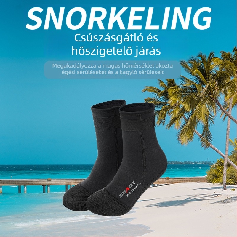 Sharkbat 3mm búvárzokni futball mintával, csúszásmentes, kopásálló, meleg és vízálló a snorkelzéshez és mélyvízi merüléshez