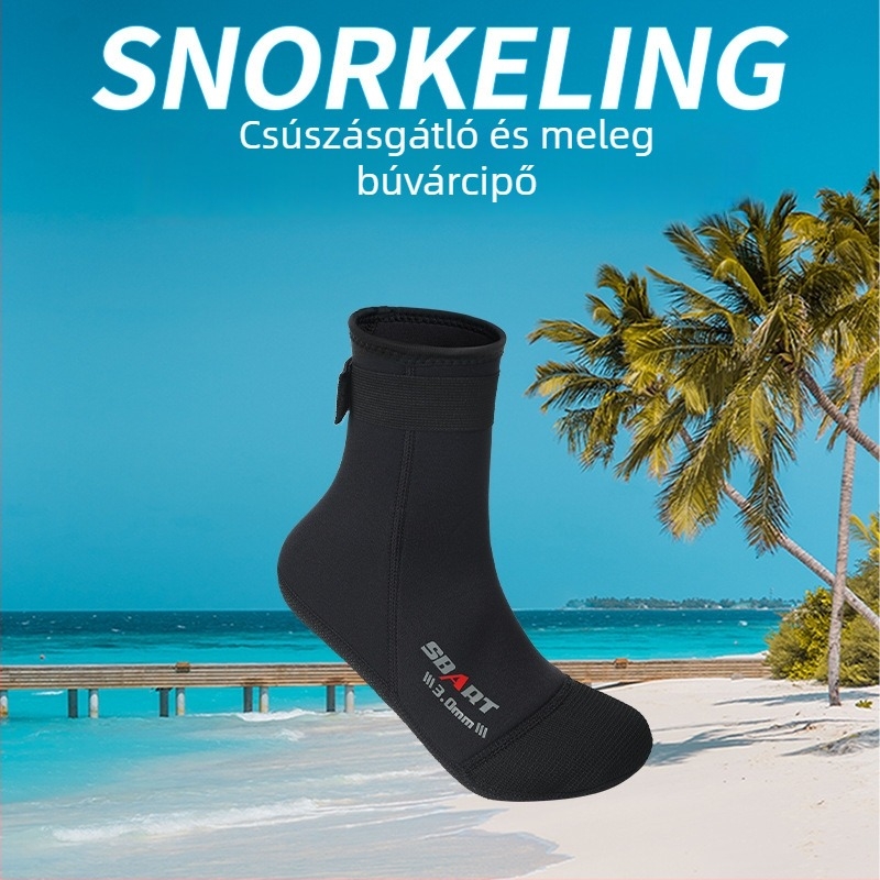Sharkbat 3mm búvárzokni futball mintával, csúszásmentes, kopásálló, meleg és vízálló a snorkelzéshez és mélyvízi merüléshez