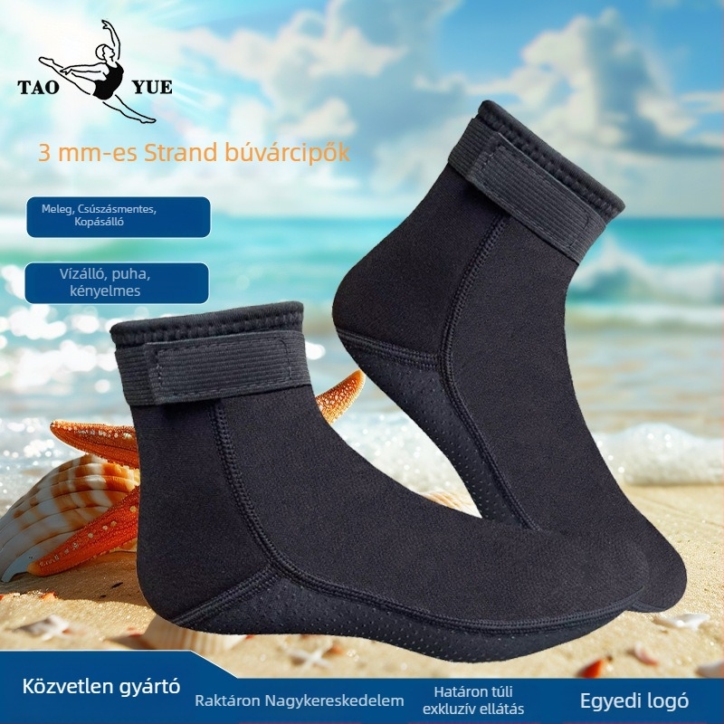 3 mm-es férfi búvár zokni – melegek, csúszásmentesek, kopásállóak, zoknik snorkelhez, vízálló anyag, hosszú strand zokni