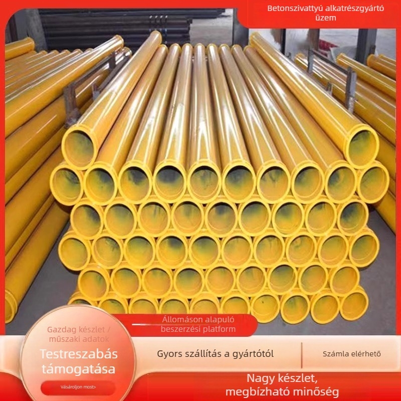 Kopásálló betonpumpa csövek, magas és alacsony nyomás, egyenes hegesztésű csövek, merülő pumpacsövek, bevarrás nélküli, egyrészes és kétszeres