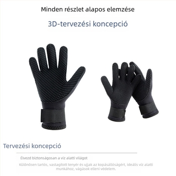 3mm-es neoprén búvárkesztyűk merüléshez és snorkelzéshez – csúszásmentes, karcolásálló, kopásálló, meleg és hidegálló