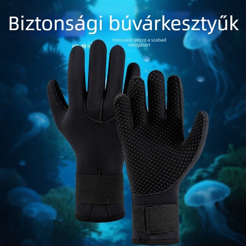 3mm-es neoprén búvárkesztyűk merüléshez és snorkelzéshez – csúszásmentes, karcolásálló, kopásálló, meleg és hidegálló