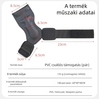 Tenyervédő kesztyű csuklótámasz-szolgáltatással – csúszásmentes fogás, PVC anyag, fémcsat, ideális húzáshoz, felhúzáshoz és súlyzózásra