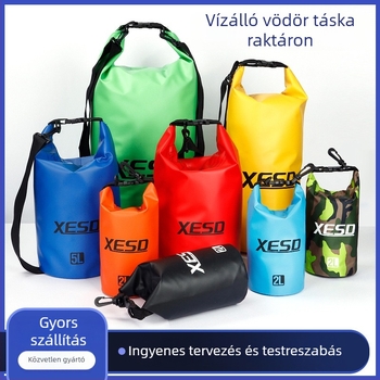 Kültéri PVC vízálló táska, hordozható, összecsukható, 10 literes kapacitás, strand és úszáshoz