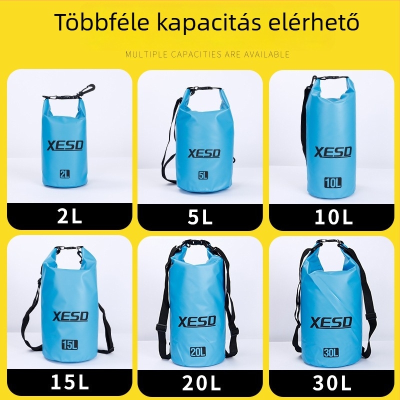Kültéri PVC vízálló táska, hordozható, összecsukható, 10 literes kapacitás, strand és úszáshoz