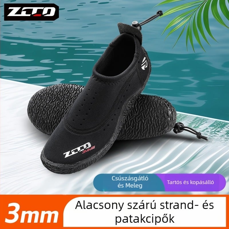 3 mm neopren folyó menti vízicsuka, uniszex, csúszásmentes és karcolásálló, alacsony felső rész, gumitalp
