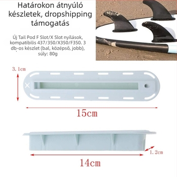Szörfdeszka finbox F-slot-tal és X-slot-tal, hátsó kormánydoboz, PVC, univerzális illeszkedés