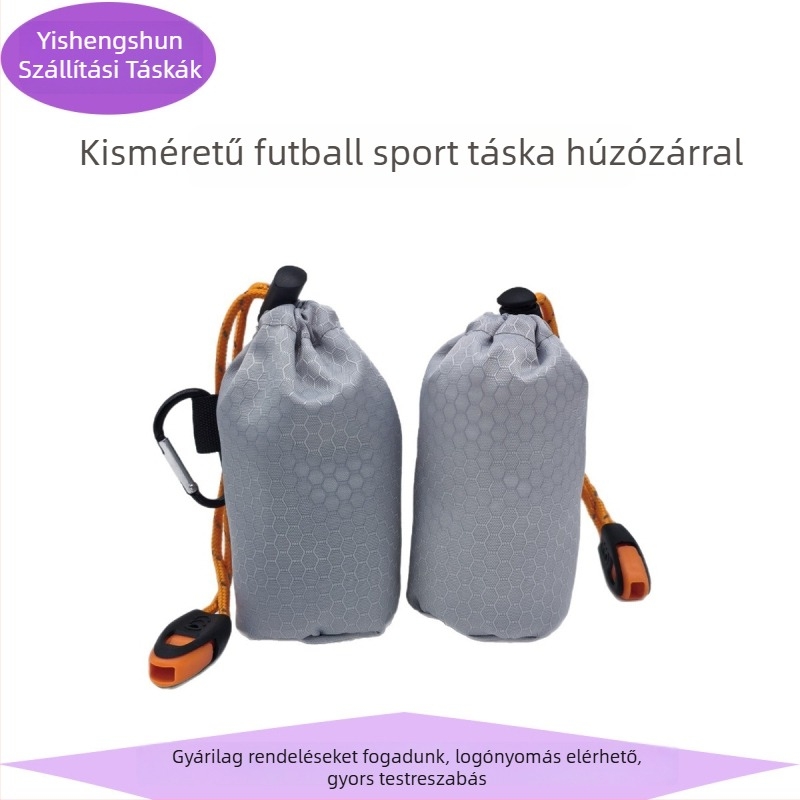 Vízálló poliészter Oxford sporttáska, két húzózsinórral, logó nyomás lehetősége, sportfelszerelés tárolására